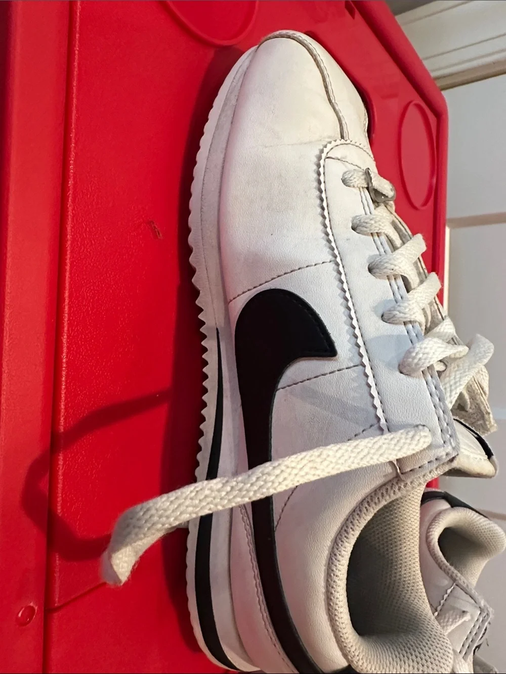 Nike Boy’s White Sneakers with Black Swoosh